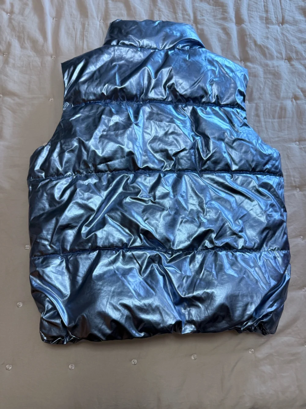 Old Navy Shiny Metallic Quilted Girls Puffer Vest